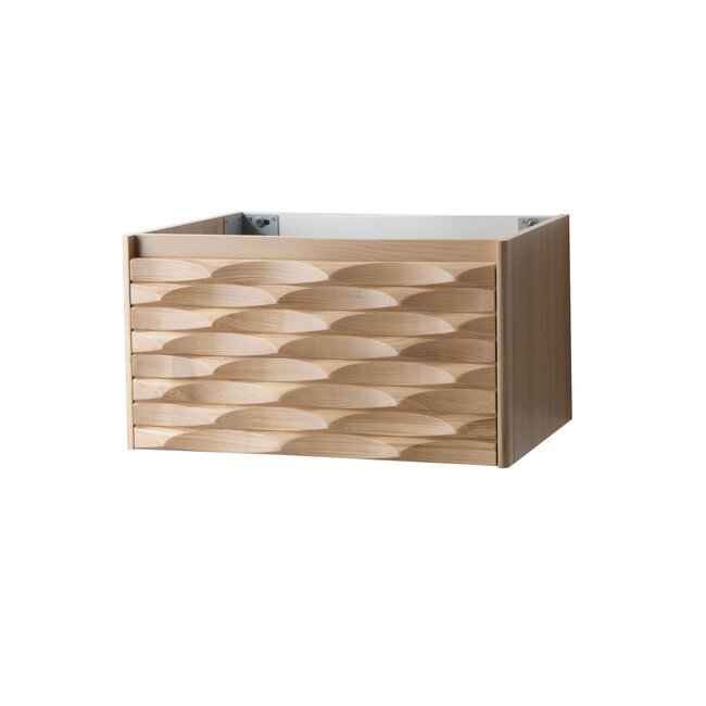 Aloni Magnolia badkamermeubel 80 cm licht eiken met mat witte wastafel