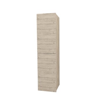 Aloni Kolomkast 160 cm licht hout met horizontaal reliëf
