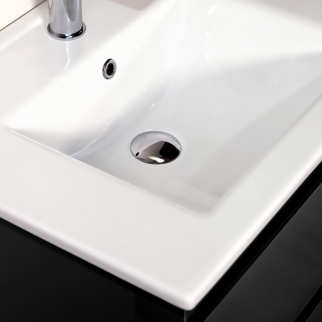 Badkamermeubelset 120 cm – Mat Zwart met Dubbele Keramische Wastafel