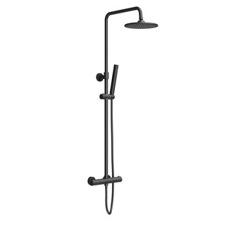 Thermostatische Opbouw Regendoucheset – Mat Zwart