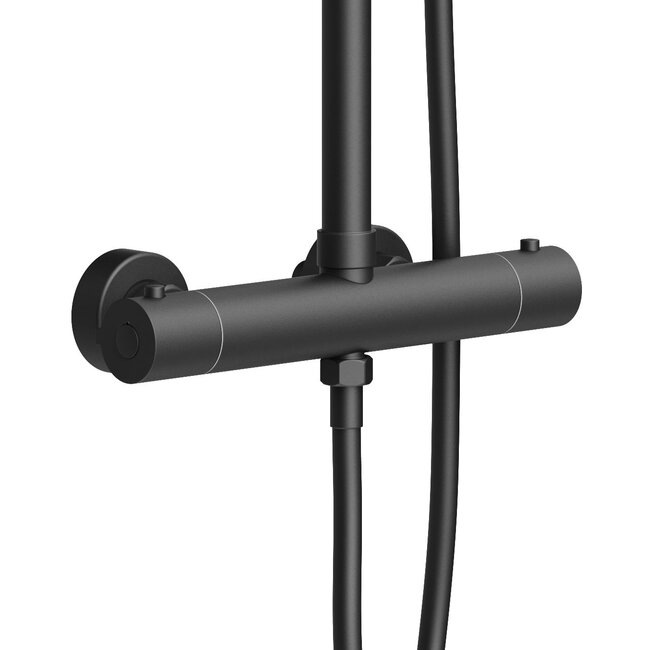 Thermostatische Opbouw Regendoucheset – Mat Zwart