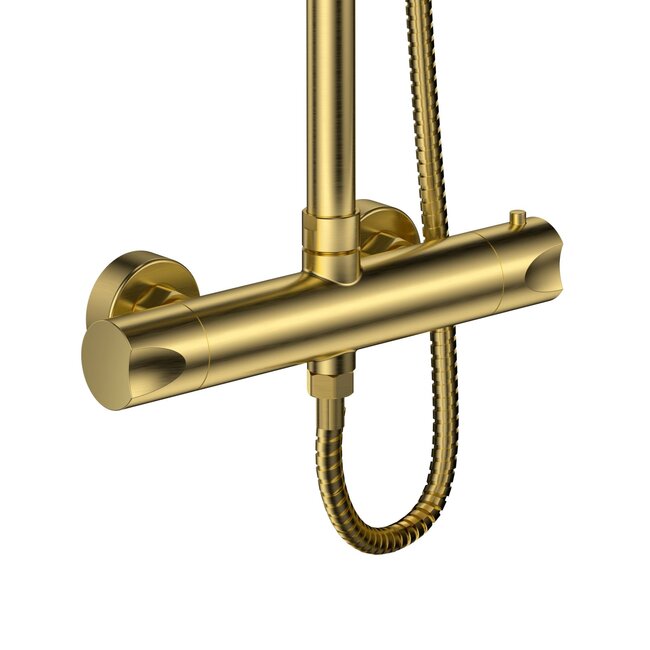 Thermostatische Opbouw Regendoucheset – Geborsteld Goud PVD