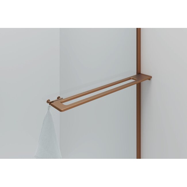 Curvy Inloopdouche 100×200 cm – Geborsteld Koper 8 mm Veiligheidsglas