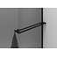 Aloni Curvy Inloopdouche 100×200 cm – Mat Zwart 8 mm Rookglas Veiligheidsglas