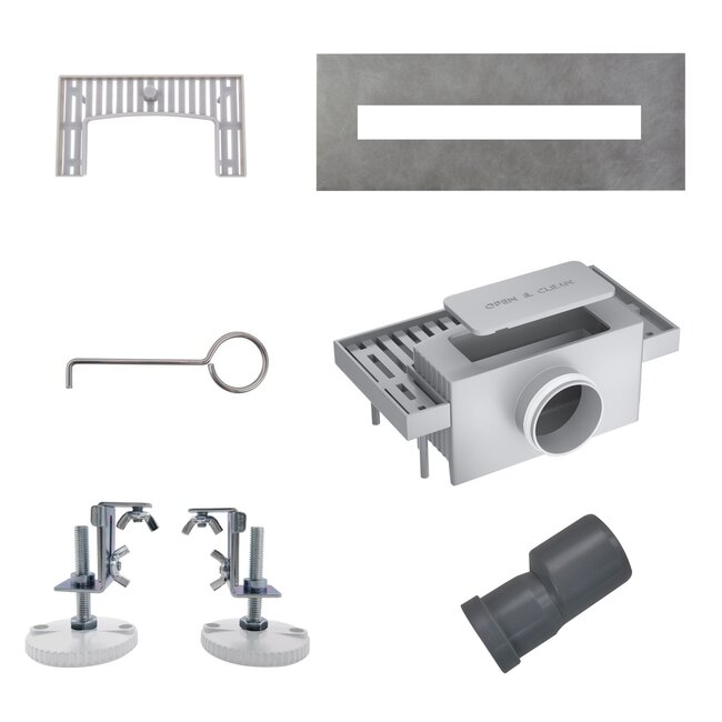 RVS Douchegoot Compleet 70cm Zwart