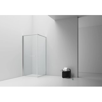 Douchecabine Inslide 90 x 90 cm met inwaarts openende schuifdeur, helder glas met chroom profiel