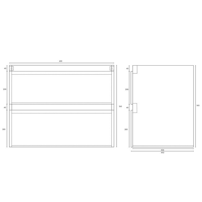 Badkamermeubelset "Lavita-60" Espresso Brown onderkast + Espresso Brown meubelblad 60 cm