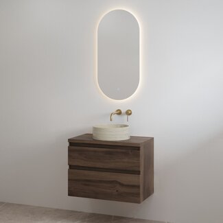 Badkamermeubelset "Lavita-70" Espresso Brown onderkast + Espresso Brown meubelblad 70cm