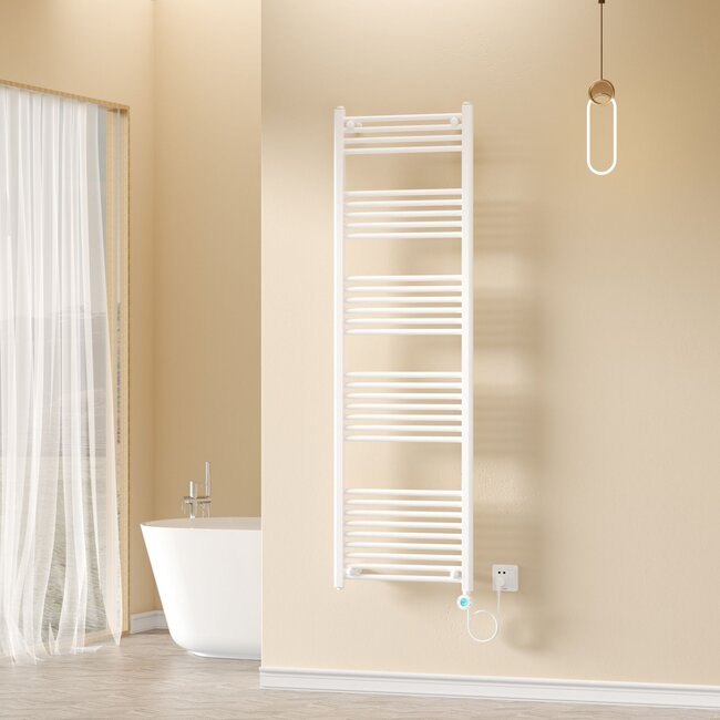 Elektrische Handdoek radiator Smart WiFi - 1000W - 1800x550 mm - Glanzend Wit