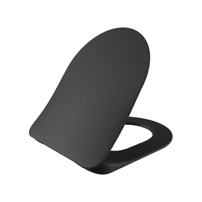 Randloos Hangtoilet met Verborgen Bevestiging en Toiletzitting – Mat Antraciet – Soft-Close & Quick-Release