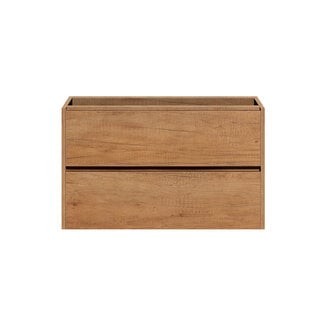 Fabriecio Liverpool badkamermeubel 80 cm eiken met witte wastafel en kraangat