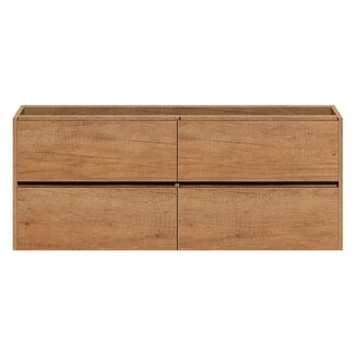 Fabriecio Liverpool badkamermeubel 120 cm eiken met witte wastafel en kraangat
