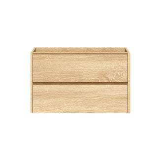 Fabriecio Liverpool badkamermeubel 80 cm natural oak met witte wastafel en kraangat