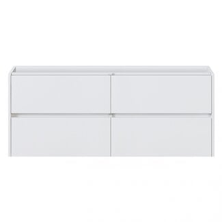 Fabriecio Liverpool badkamermeubel 120 cm hoogglans wit met witte wastafel en kraangat