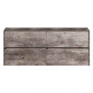 Fabriecio Liverpool badkamermeubel 120 cm steen met witte wastafel en kraangat