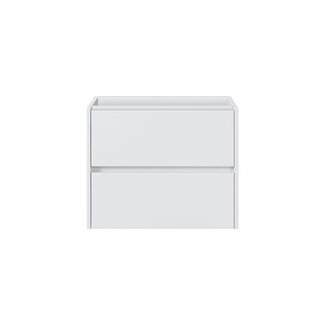 Fabriecio Liverpool badkamermeubel 60 cm hoogglans wit met witte wastafel en kraangat