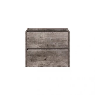 Fabriecio Liverpool badkamermeubel 60 cm steen met witte wastafel en kraangat