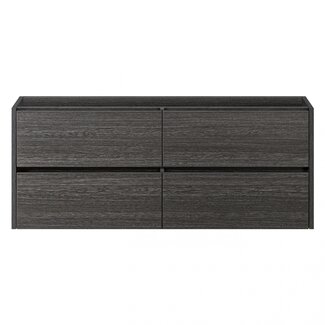 Fabriecio Liverpool badkamermeubel 120 cm grijs met witte wastafel zonder kraangat