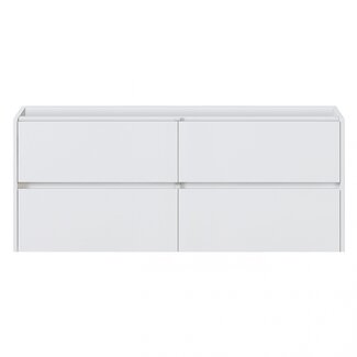 Fabriecio Liverpool badkamermeubel 120 cm hoogglans wit met witte wastafel zonder kraangat