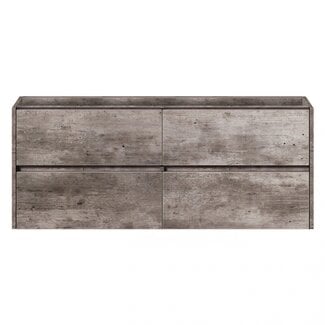 Fabriecio Liverpool badkamermeubel 120 cm steen met witte wastafel zonder kraangat