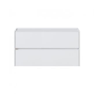 Fabriecio Liverpool badkamermeubel 80 cm hoogglans wit met mat witte wastafel en kraangat