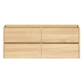 Fabriecio Liverpool badkamermeubel 120 cm natural oak met mat witte wastafel en kraangat