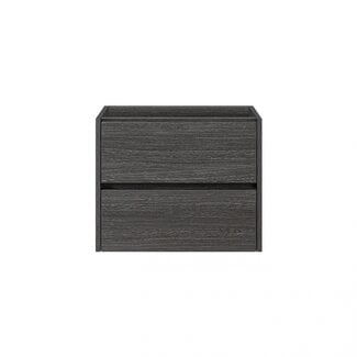 Fabriecio Liverpool badkamermeubel 60 cm grijs met mat witte wastafel en kraangat