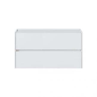 Fabriecio Liverpool badkamermeubel 90 cm hoogglans wit met witte wastafel en kraangat