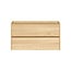 Fabriecio Liverpool badkamermeubel 90 cm natural oak met witte wastafel en kraangat