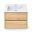Fabriecio Liverpool badkamermeubel 60 cm natural oak met mat witte wastafel en kraangat