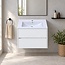 Fabriecio Liverpool badkamermeubel 60 cm hoogglans wit met witte wastafel en kraangat