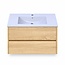 Fabriecio Liverpool badkamermeubel 80 cm natural oak met witte wastafel en kraangat
