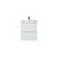 Aloni Sally XL badkamermeubel 60 cm hoogglans wit met witte wastafel