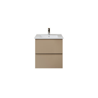 Aloni Sally XL badkamermeubel 60 cm zand met witte wastafel