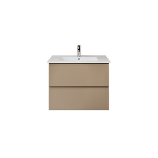 Aloni Sally XL badkamermeubel 80 cm zand met witte wastafel