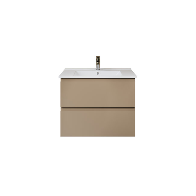 Aloni Sally XL badkamermeubel 80 cm zand met witte wastafel