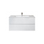 Aloni Sally XL badkamermeubel 120 cm hoogglans wit met dubbele witte wastafel