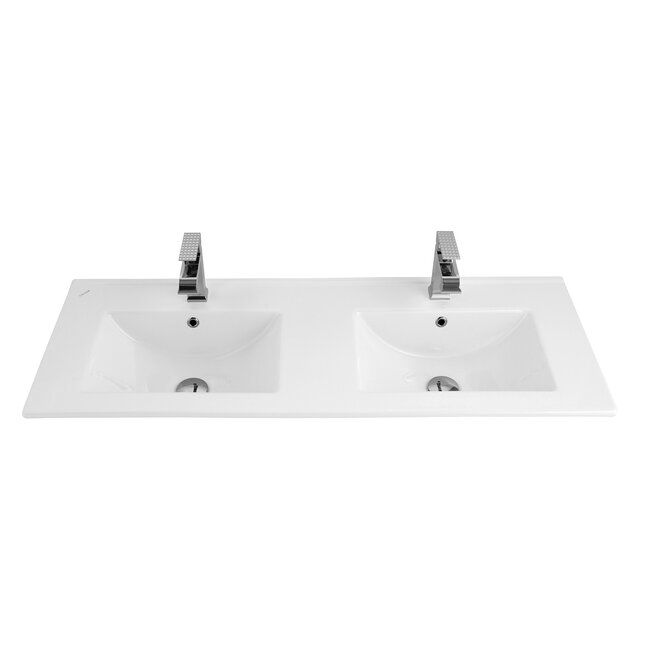 Aloni Sally XL badkamermeubel 120 cm safir met dubbele witte wastafel
