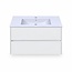 Fabriecio Liverpool badkamermeubel 90 cm hoogglans wit met witte wastafel en kraangat
