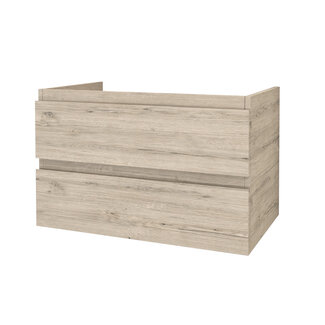 Aloni Sally badkamermeubel 80 cm licht hout met witte wastafel