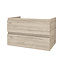 Aloni Sally badkamermeubel 80 cm licht hout met witte wastafel