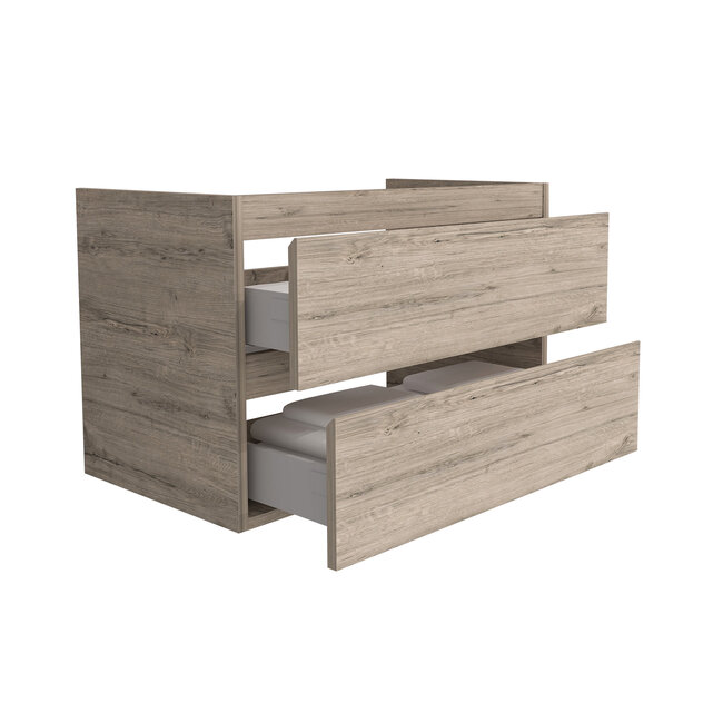 Aloni Sally badkamermeubel 80 cm licht hout met witte wastafel