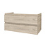 Aloni Sally badkamermeubel 100 cm licht hout met witte wastafel