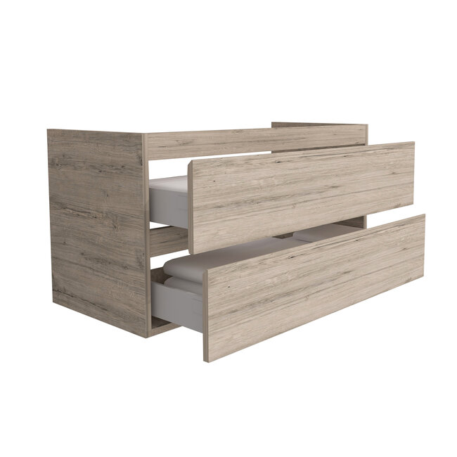 Aloni Sally badkamermeubel 100 cm licht hout met witte wastafel