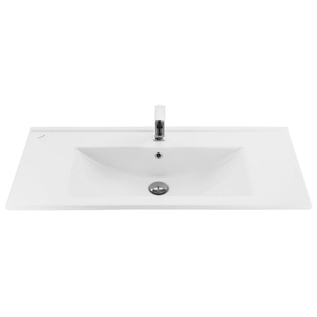 Aloni Sally badkamermeubel 100 cm licht hout met witte wastafel