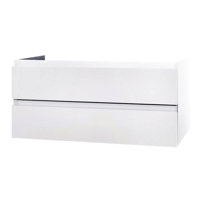 Aloni Sally badkamermeubel 120 cm mat wit met dubbele witte wastafel