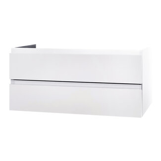 Aloni Sally badkamermeubel 120 cm hoogglans wit met dubbele witte wastafel
