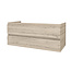 Aloni Sally badkamermeubel 120 cm licht hout met dubbele witte wastafel