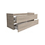 Aloni Sally badkamermeubel 120 cm licht hout met dubbele witte wastafel