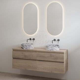 Best Design Lavita badkamermeubel 120 cm frosted brown met meubelblad voor waskom